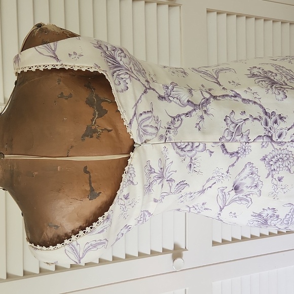 Milly of New York Cotton Toile Lavender on Cream Print Dress Size 8 - Picture 6 of 8